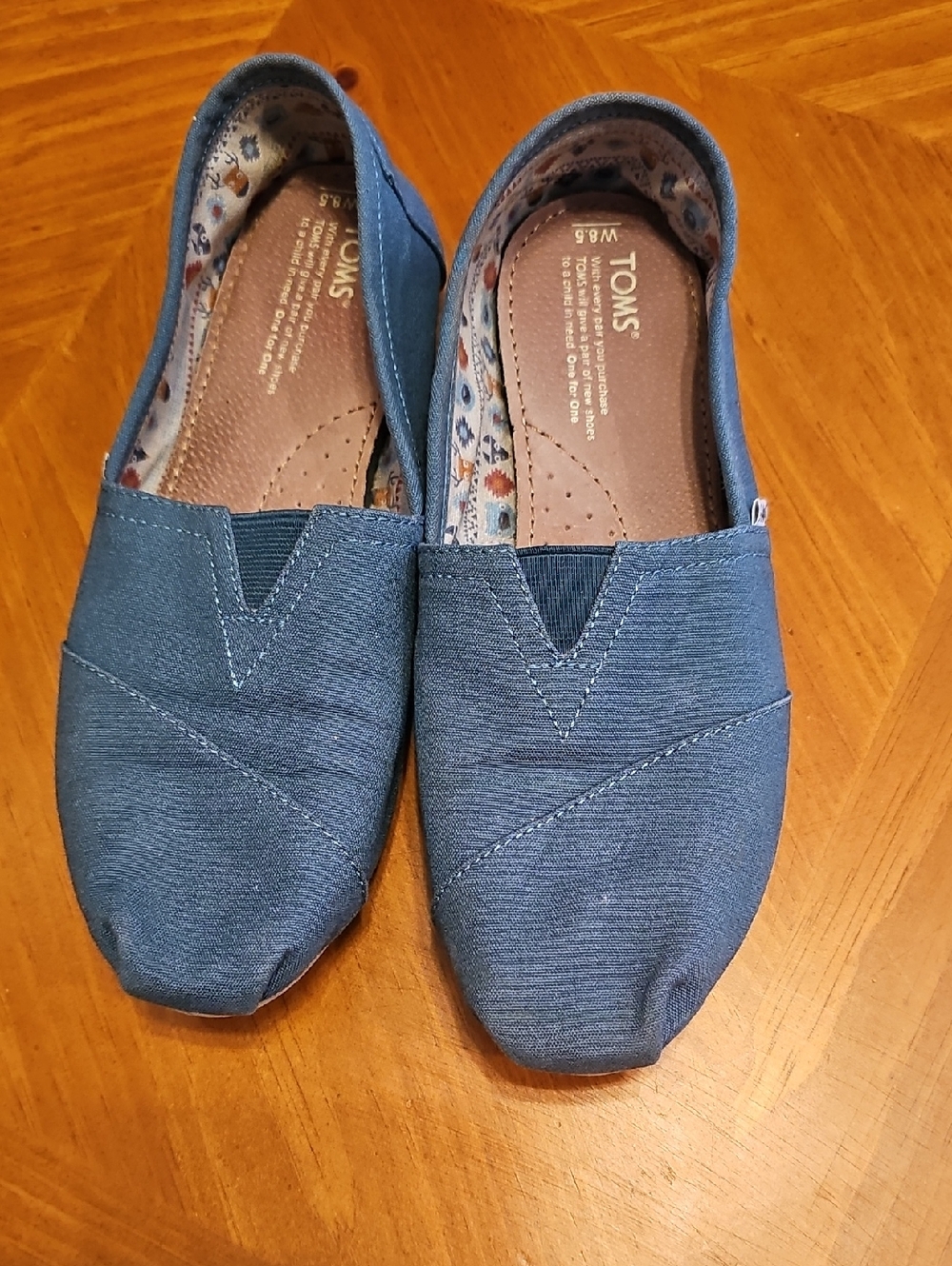 TOMS Women's Slip-On Canvas Shoes — Denim Blue